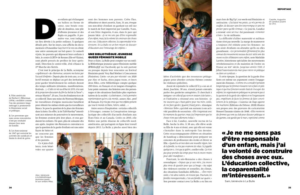 Pages 3 et 4 de l'article sur la Bulle dans la revue La Déferlante